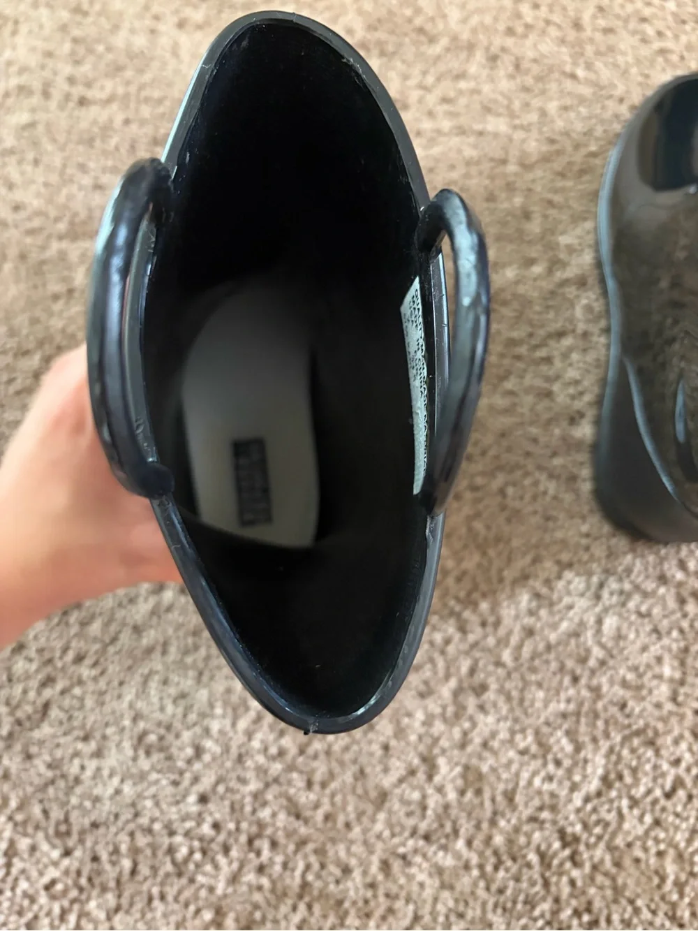 Kids Black Gloss Rain Boots